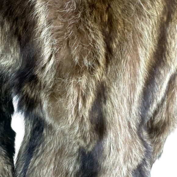 Vintage Petite Raccoon Fur Coat XS Cutter Jacket Real Fur Distressed - Picture 16 of 16